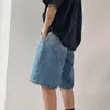 Heren Jeans Retro Gradiënt Rechte Denim Shorts Heren Korte Broek Zomer High Street Losse Casual Vijfpunts Broek Mannelijke Kleding