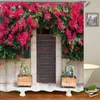 Shower Bathroom Decoration Waterproof Shower Curtain Polyester Home Decoration Curtain 3D Street Window Flower Landscape Printed Bath