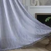 Tenda Home Art Life Grigio Crochet Trasparente Paese americano Scavato Soggiorno Balcone Camera da letto Finestra a bovindo Valance