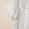 Camicette da donna Camicia vintage stile cinese Top Camicie eleganti estive Camicetta bianca da donna a maniche corte con ricamo in vera seta