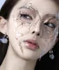 Other Cos Future Science Technology Shaped Butterfly Bone Mask Prom Makeup Transparent Cover Face Party Resina Jóias Presente 230718