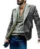 Men's Jackets Men Fashion Fur-like Coat Lapel Pocket Double-breasted Long Sleeve Stitching Casual Street Autumn Winter Jacket