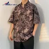 Mannen Casual Shirts Shirt Voor Mannen Korte Mouw Tops Zomer Mens Hawaiian Tropische Planten Print Strand Aloha En Blouses 3xl