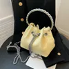 Luxury Designer Purses and Handbags Bags for Women Silver Bucket Clutch Purse Evening Banquet Bag Female Sequins Shoulder Bag