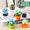 Blocks Mini Flower Building Blocks Home Desktop Succulent Potted Ornaments Diy Small Particles Puzzle Assembled Children's Toy Gift R230718