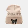 Bonnet / Casquettes De Crâne Mode Bonnets Tricotés Chapeau Papillon Broderie Hiver Chaud Ski Chapeaux Skullies Caps Doux Élastique Cap Sport Bonnet Hommes Femmes J0719