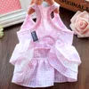 Hundkläder Plaid Pet Wedding Dress Princess Puppy Cat för små hundar Chihuahua Kläder Yorkshire klänningar Poodle Ropa Perro