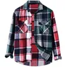 Chemises décontractées pour hommes Chemises pour hommes Chemises à manches longues en flanelle Chemises à carreaux décontractées Automne Hiver Shacket Streetwear Surchemise Tops avec poches 230321