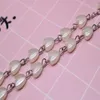 Kedjor Pearl Rosary Beads Halsband Katolska bön Pink White Bead Högkvalitativ kärlek Hjärt Kristus