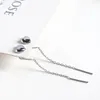 Dangle Boucles D'oreilles LKO Réel 925 En Argent Sterling Simple Coeur Goutte Pour Les Femmes Classique Gland Oreille Goujons Fille Cadeau Fine Bijoux Ornements