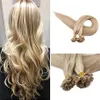 Evermagic High quality Remy Hair Extensions Human Hair U Tip Keratin 18 613#Color Nail Tip Extensions227q