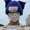 Beanie/Schädelkappen Liebhaber Junge Schweineohr Strickmütze Doppelschichtige warme Katzenohr-Wollmütze Niedliche Mode-Kapuzenmütze Nischendesign Hip-Hop-Persönlichkeitsmütze J230719