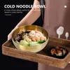 Teller Multifunktions-Salatschüssel Obst Vorratsbehälter Edelstahl Korean Pull Bibimbap Kalte Nudel