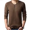 Męskie swetry M-4xl Winter Henley Neck Sweter Mężczyźni kaszmirowy świąteczny sweter świąteczny sweter męskie swetry Pull Homme Jersey Hombre 2022 L230719