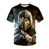 Sommar ny mortal kombat 3d tryck t-shirt mode slåss spel streetwear män kvinnor o-collar t shirt hip hop kläder man