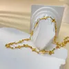 Zincirler Kadınlar Gülüş Paslanmaz Çelik Moda Yıldız Çapraz Bağlantı Zinciri Kolye Girlfriends Hediyeler 16inch 6cm Altın Kaplama