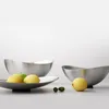 Plates 304 Stainless Steel Dishes Creative Fruit Bowl Light Luxury Simple Fashion Dessert Plate Bathroom Tray Home Decoration Ornament