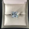 Véritable argent 925 bijoux 12 MM laboratoire Moissanite diamant mariage bagues de fiançailles pour les femmes fête saint valentin anneau Gifts256i