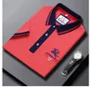 Herrpolos 2023 Summer Business Casual Short Sleeve Tshirt Thin Solid Color Embroidered Cotton Polo Shirt 230718