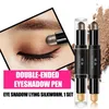 Eye ShadowLiner Combination Ombretto a doppia testa stick in metallo e penna color crema luccicante impermeabile ad alto pigmento durevole 230719