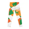 Pantalon Actif FAMU Legging Motif Orange Et Vert Femme Gym Harem