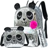 Sacs d'école BIKAB Sacs d'école pour enfants Sacs à dos pour l'école Adolescents Filles Sac à dos Femmes Panda Cartoon Sequin Bag Sacs d'école pour filles 230718