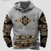 Men's Hoodies Sweatshirts Aztec Vintage Men's Hoodies Clothing Loose Casual American Western Cowboy Come Man's Sweatshirt Streetwear Oversized Hoodie T230719