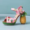Phoentin Pineapple Sandales B3825 High Heels Back Sandales Sandales Pinée Pépep-Toe Pumps Summer Platform Chaussures Femmes Fomes FT919 230718