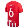 2023 24 Koke Player Version Soccer Jerseys Griezmann Memphis Correa Molina Reinildo R.de Paul Home Red and White Away 3rd Football Shirts Uniforms