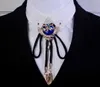 Bolo Ties Hot Collar Rope Vintage Crystal Owl Bolo Tie Men's Gem Bow tie Ties For Men Collier accessoires Cravate De Mariage HKD230719