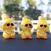 Interior Decorations Cute Anime Shaking Duck Car Interior Decorative Duck with Sunglasses Necklace Auto Dashboard Decoration For Car Accessories x0718