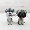 Interior Decorations Pug Bobblehead Car Dashboard Toys Cartoon Puppy Dog Figures Car Ornaments Shaking Head Toy Car Accessories Interior Auto Decor x0718