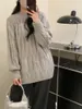 Женские свитера Korobov Solid Color Lazy Style Sweater Twieter Vintage Knitwears Негабаритные пуловки в корейской моде Pull Femme Hiver 2023