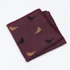 Bow Ties Cotton Pocket Square Bird Leaf Floral Mönster brösthandduk Hanky ​​Gentlemen Hankies herrdräkter