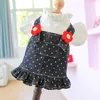 Dog Apparel Spring Summer Dress For Dogs Girls Denim Flower Puppy Cat Skirts Clothes Outfit XS S M L XL