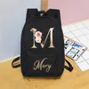 Mochila Escolar Mochila Inicial com Nome Personalizado com Design de Letra Ouro Rosa Meninas Berçário Infantil Bolsa Pré Mochila 230718