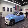 Super Gloss Candy Dreamy Grey Blue Vinyl Wrap Adhesive Sticker Film Glossy Rock Grey Car Wrapping Foil Roll Air Bubble296i