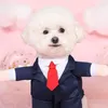 Abbigliamento per cani Abiti formali Abito da compagnia portatile Papillon Costume Camicia da sposa Tuxedo per la festa