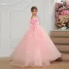 Girl's Dresses Pink Shoulder Strap Boat Neckline Flower Girl's Birthday Dress Summer Soft Tulle Wedding Party Dress 230718