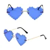 Sunglasses Rave Party Vintage Shades Rimless UV400 Protection Metal Frame Heart Shaped For Women Sun Glasses