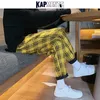 Men's Pants Kapments Streetwear Yellow Men Joggers Man Straight Hip Size 230718