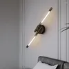 Lampa ścienna minimalistyczna vintage LED salon sypialnia koryta Schody Art Decor Dekor sconce złoto -czarne miedziane urządzenie oświetleniowe