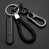 Bilnyckel Antilost Car Keychain Telefonnummer Kort Keyring Leather Bradied Rope Auto Vehicle Key Chain Holder Accessories Present till make X0718 X0721 X0721