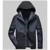 Mannen Jassen Voering Afneembare Winddichte Jas Outdoor Fleece Gevoerde Warme Jassen Herfst Winter Trekking Wandelen Dikker Hooded Mannen