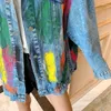 Women's Jackets High Quality Fashion Denim Women Jacket Spring Hand-painted Graffiti Loose Coat Long Sleeve Outerwear Female Streetwear