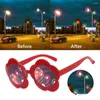 Sunglasses Love Heart Diffraction Glasses Shaped Effects Watch The Lights Change To Shape At Night Women Goggles