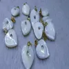 10pcs Vintage 14k Gold Loop Cz Pave Mother of Pearl Shell Heart