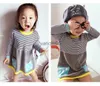 Kazak 2023 Bahar Sonbahar Yeni Kız Kazak Elbise Çocuk Bebek Kazak Çocuk Giyim Pamuk Örme Etek Şerit Jumper Kazak 0-5y HKD230719