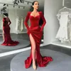 Casual Jurken BoozRey Vrouwen Elegante Jurk Lange Jurk Avond Club Outfits Handschoenen Mouw Fluwelen Sexy Split Maxi Bruidsmeisje