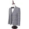 Hommes Plaid Check Costumes D'affaires Hommes De Mariage Dernières Manteau Pantalon Designs Haute Qualité Veste Gilet Blazers271G